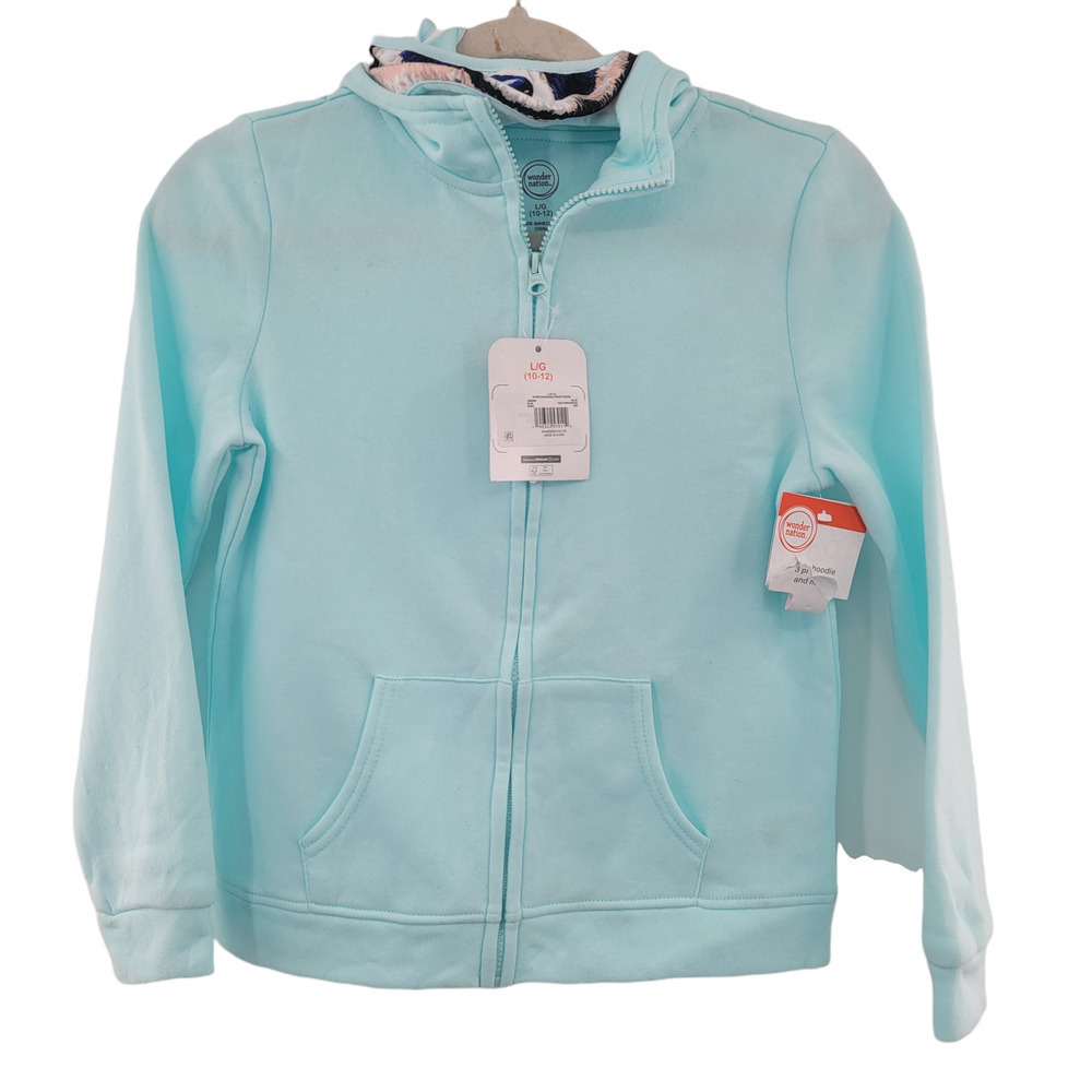 𝅺WONDER Nation Girl's Hoodie Sweater with Face Mask Size L (10-12) NWT